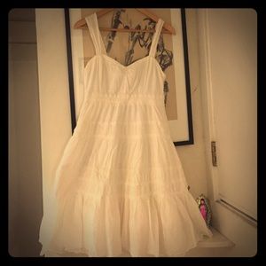 White Bohemian dress from Anthropologie.